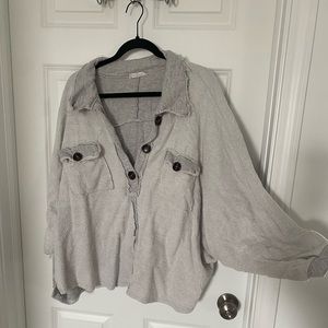Oversized quarter button up